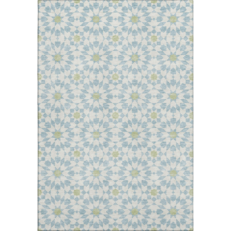 Premium Machine Washable Tweedy Sky Rug, Rectangle 8' x 10'