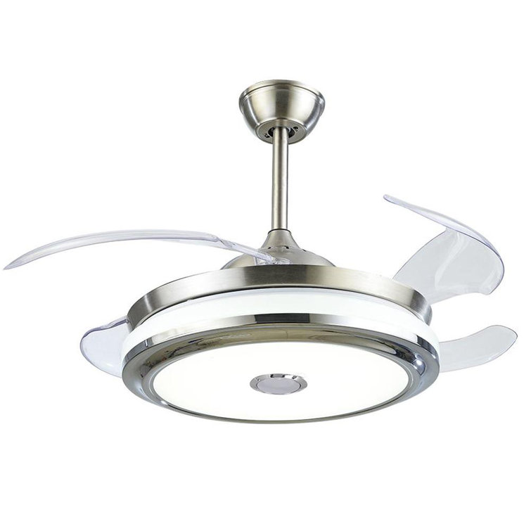 36" Taig 4-Blade LED Crystal Ceiling Fan with Remote Control and Light Kit Included