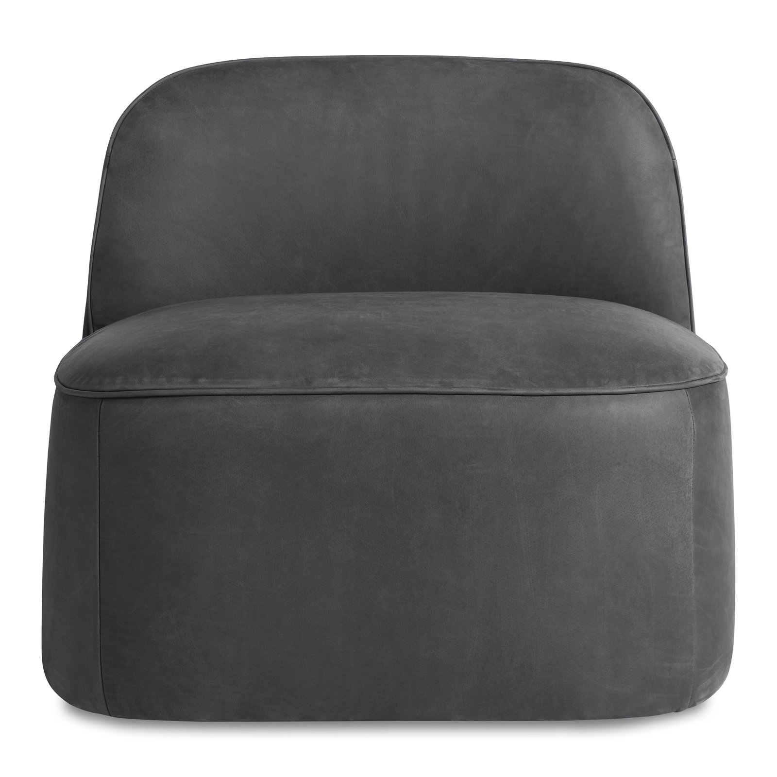 Looksee Upholstered Swivel Side Chair, Ink Leather