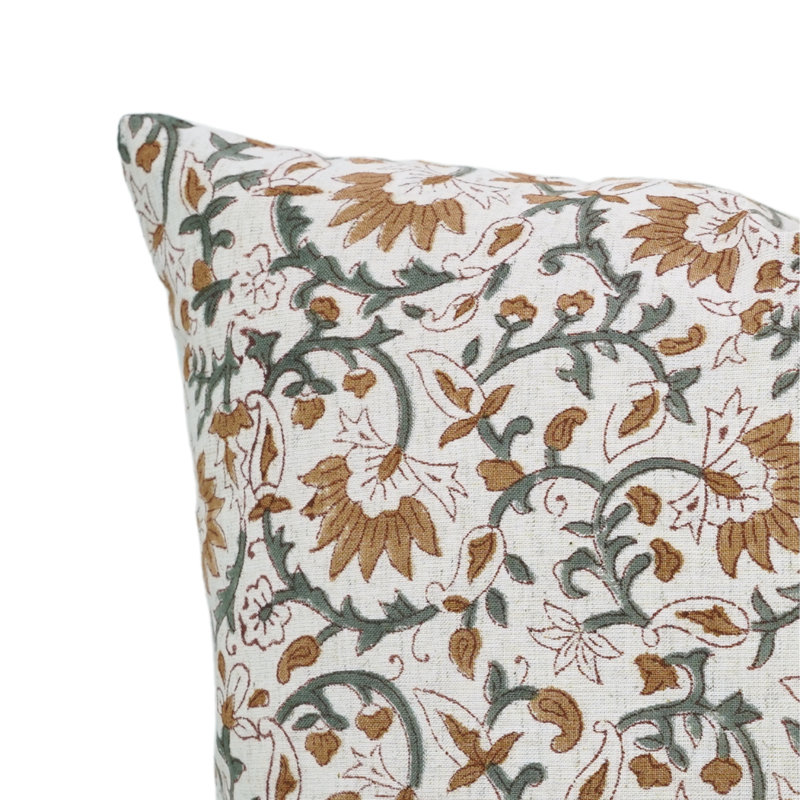 Housse de coussin en coton Floral, Carré, H 16 po x l 16 po