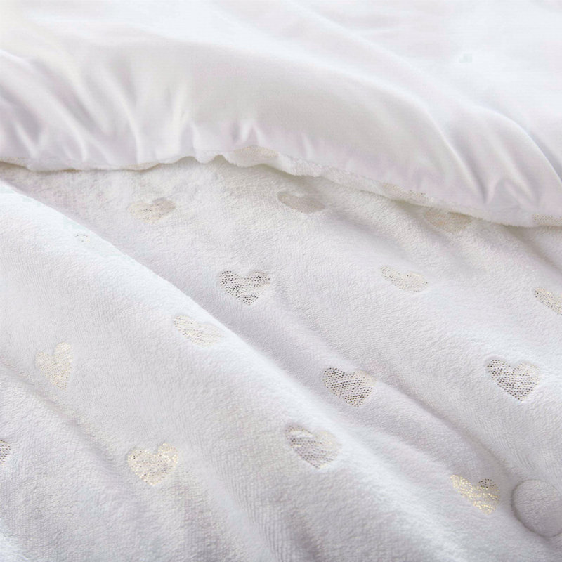 Ensemble d'édredon en polyester imprimé métallique avec coussin décoratif, Édredon pour lit double / grand lit + 3 pièces s