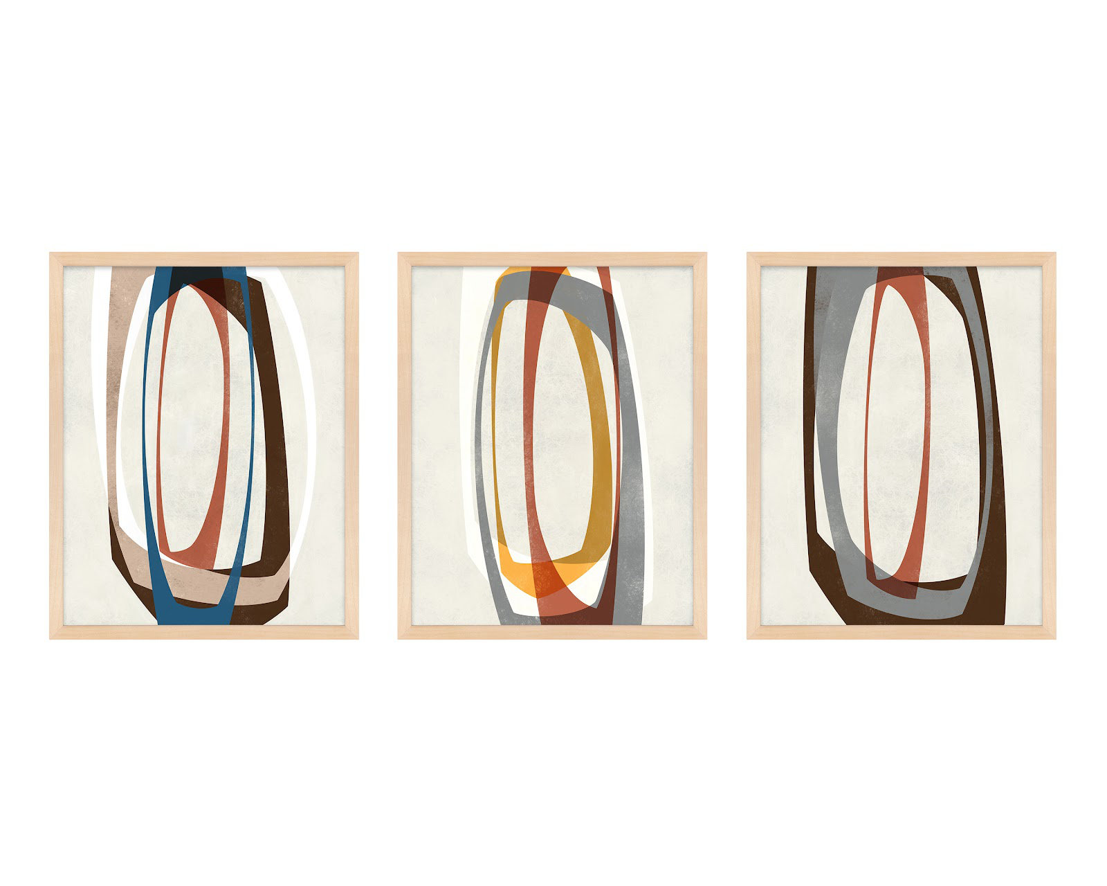 Orbit 3-5 3-Piece Painting Set, Maple Framed, 38" H x 30" W