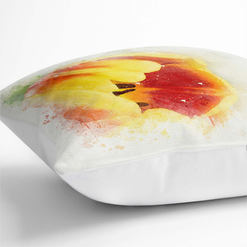 Floral Square Throw Cushion, White, 55cm H x 55cm W x 20cm D