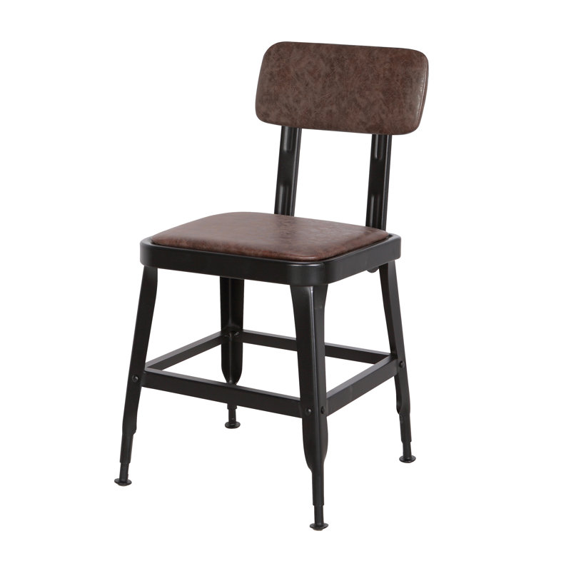 17.7'' H Upholstered Side Chair, Vintage Mocha, Frosted Black