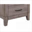 Table de chevet 2 tiroirs en mélamine gris brunâtre avec quincaillerie en métal