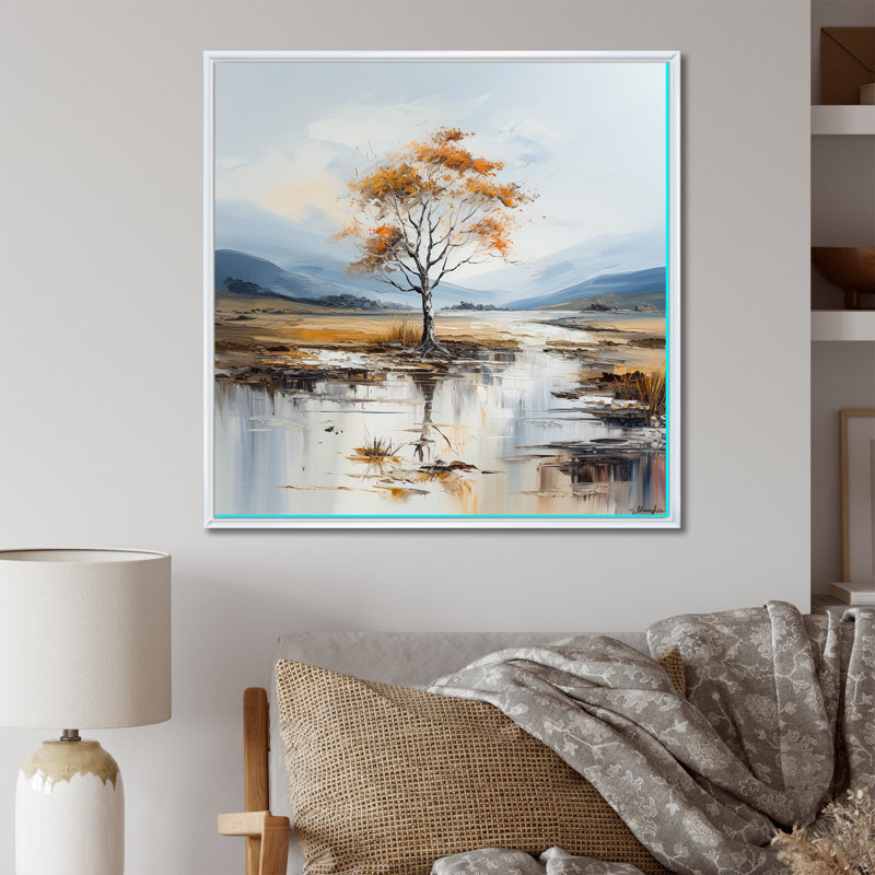 Minimalisme, rivières, élégance résonnante II sur toile, H 30 po x l 30 po x P 1 po, Cadre flottant blanc