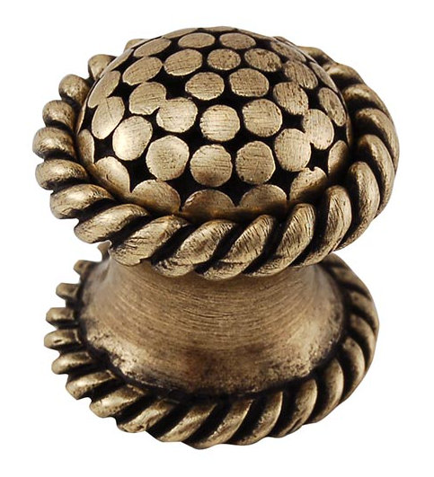 Tiziano Mushroom Knob, 0.875" H x 0.875" W x 0.875" D, Antique Brass