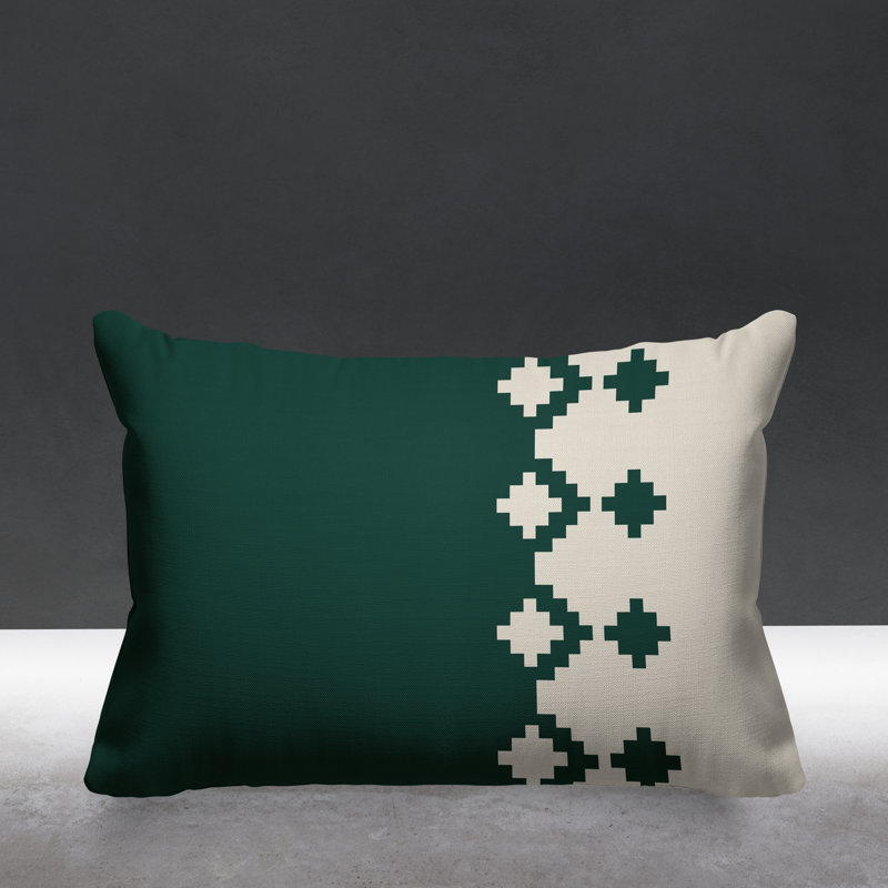 Coussin intérieur / extérieur Moki Southwestern, Émeraude