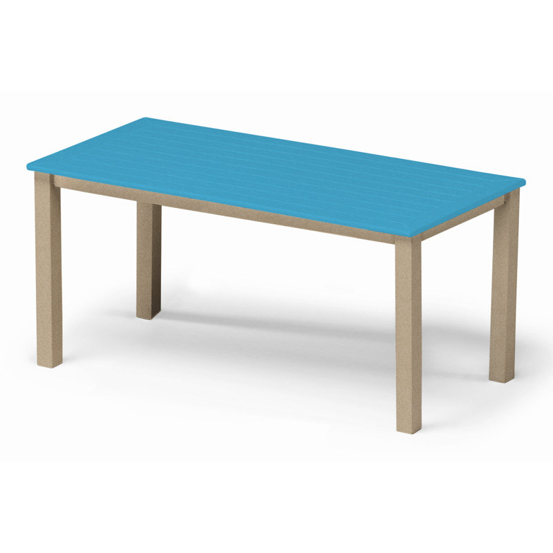 Robinett Rectangular Outdoor Coffee Table , 42'' in. W 21'' in. D, Textured Desert, Aqua PQ0