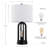 22.75'' Black USB Table Lamp with LED bulbs