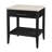 Isa 22 in. W Marble Top 1 Drawer Nightstand with Shelf, Washed Black-1220109040