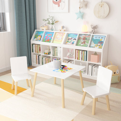 Kids Table And 2 Chairs Set, 3 Pieces Toddler Table And Chair Set, Wooden Activity Play Table Set by Isabelle & Max
