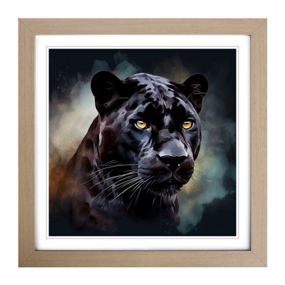 Panther Digital Art No.1 - Single Picture Frame Print on Wood