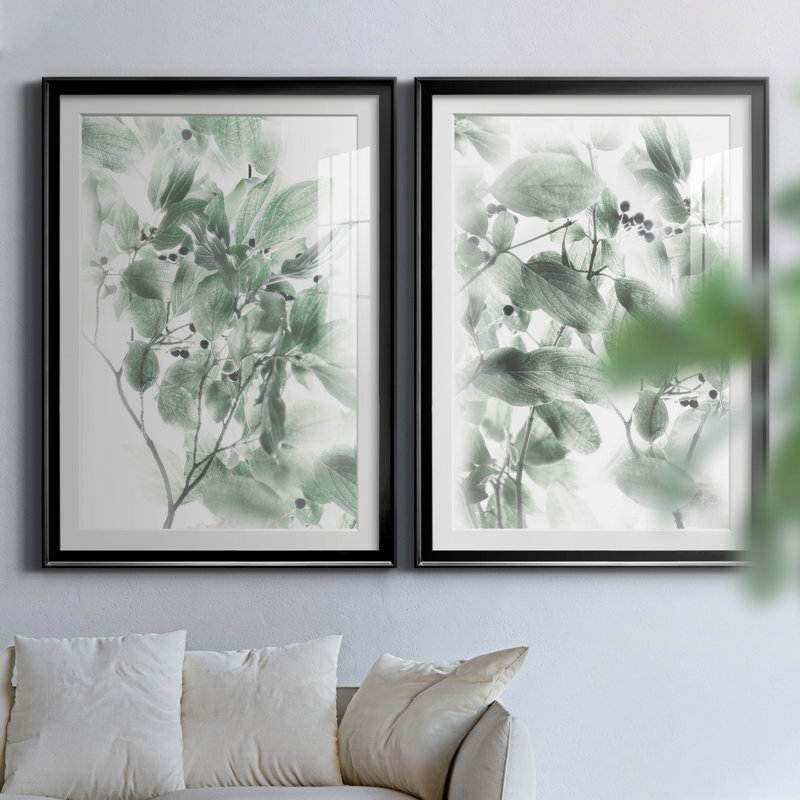 Irene Weisz - ensemble de 2 reproductions sur papier, H 30,5 po x l 85 po x P 1,5 po, Papier encadré noir, Blanc