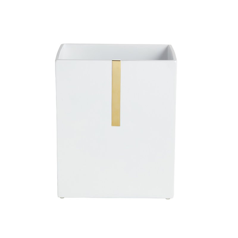 Roselli Trading Company® Houston Street 2-Gallon Waste Basket, Milk White