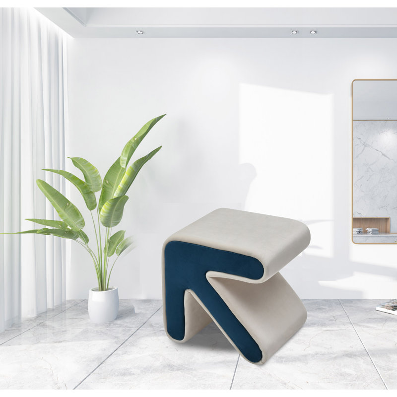 Modern Creative Upholstered Velvet Sofa Stool Kids Stool Shoe Bench Footrest Footstool Multifaceted Stool Ottoman Coffee Table Arrow Design Handicraft Decoration For Living Room Bedroom