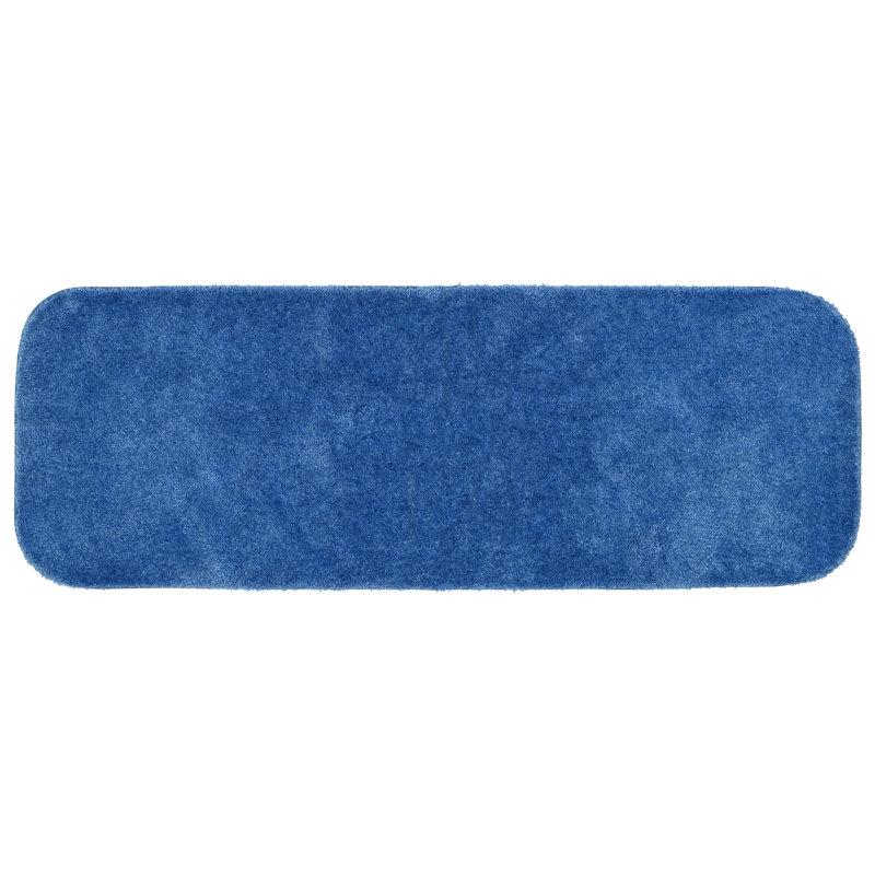 Tapis de bain antidérapant en nylon doux Mccluney, L 22 po x L 60 po, Bleu électrique