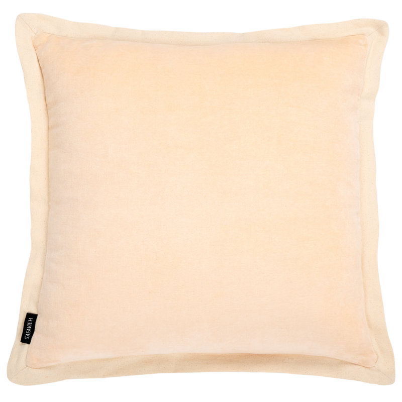 Coussin en coton Jordy, H 18 po x l 18 po, Ivoire, Carré
