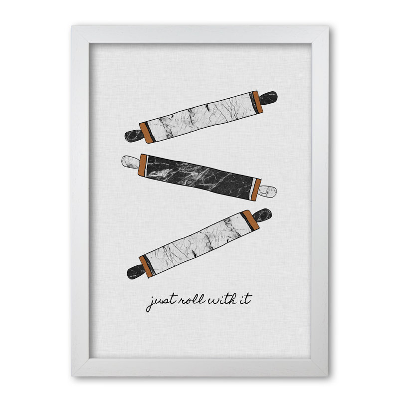 Just Roll With It - Print, 42 cm H x 30 cm W x 5 cm D, White Grain Frame