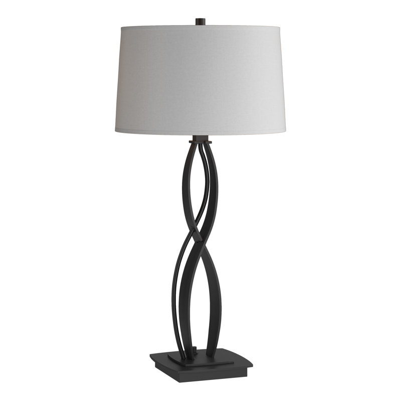 Almost Infinity Table Lamp, Flax, Black
