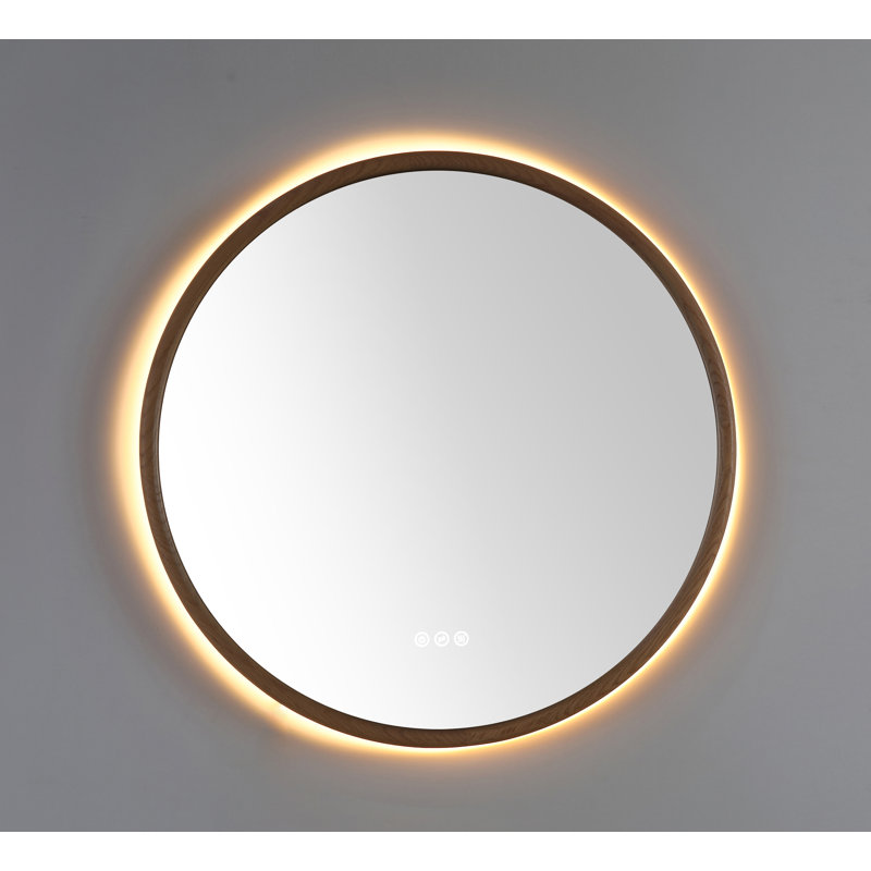 Zen LED Mirror, 29.52" x 29.52", Round, Whitewash