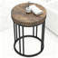 Table de bout ronde avec structure en métal et plateau en bois, table d'appoint peu encombrante pour le salon, la chambre à coucher, le bureau, facile à assembler et durable
