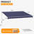 13x10FT Manual Retractable Awning, Full Opening Hand Crank Patio Canopy, Blue-125374558