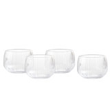 Fortessa Estiva Glass, 17.5 Ounce Tall Tumbler (Set of 4), Textured Clear