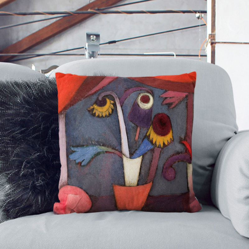 Autumn Flower Square Throw Cushion, 55cm H x 55cm W x 20cm D