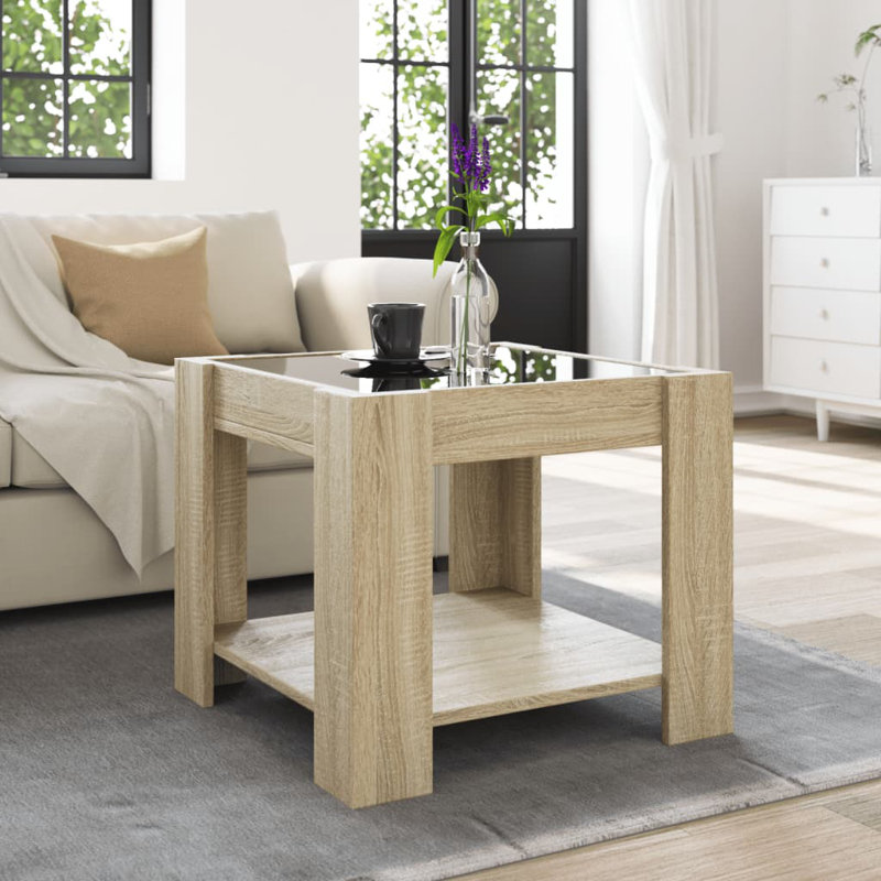 Damontray Coffee Table with Storage, Sonoma Oak