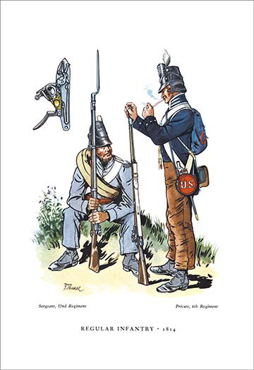 Infantry régulier, 1814, reproduction d’art, H 66 po x l 44 po x P 1,5 po
