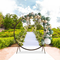 Stonehill 7.2ft Metal Wedding Arch Backdrop Stand for Wedding Flower Arrangements Balloon Everly Quinn