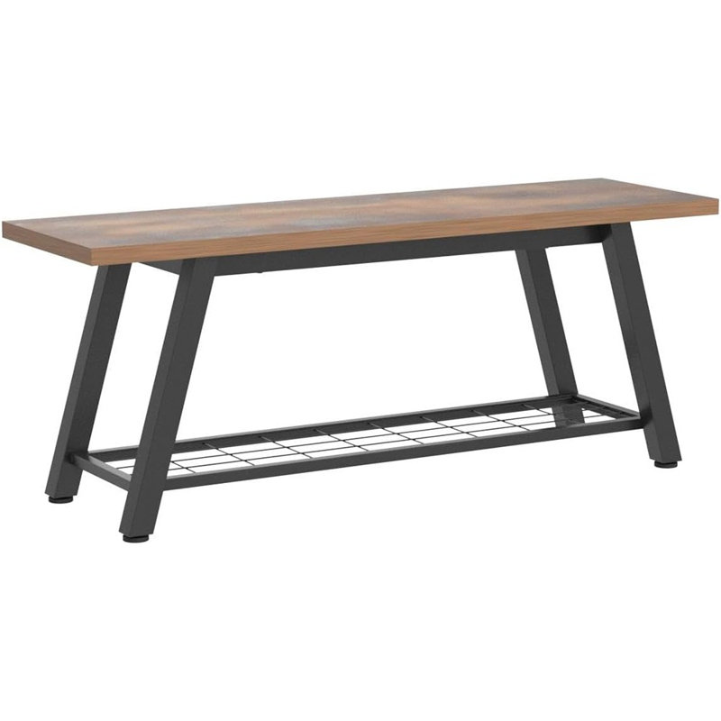 Storage Bench Industrial Rustic Wooden And Entryway Shoe Boots Storage Rack