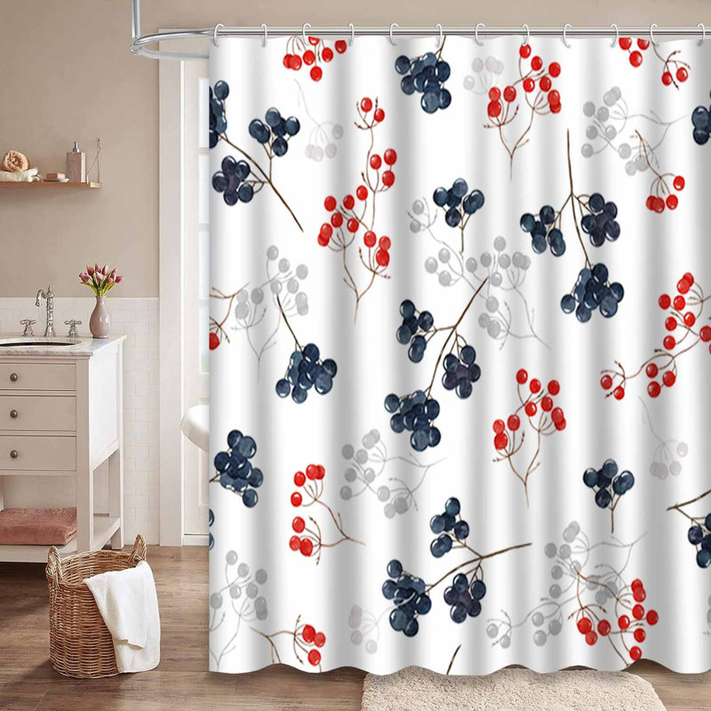Rideau de douche avec 12 crochets aquarelle, L 72 po x l 84 po