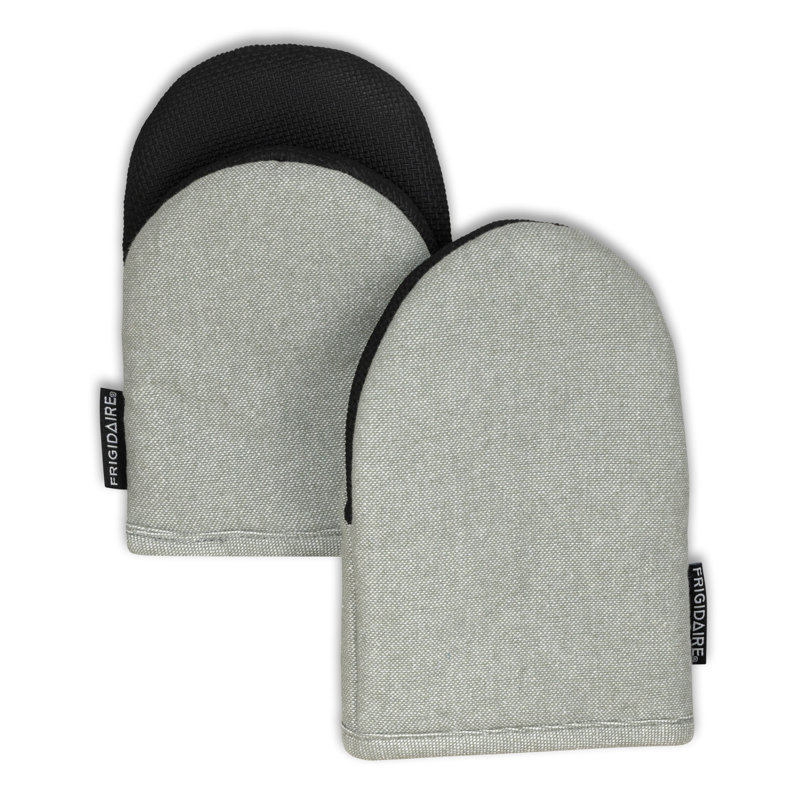 Gants de cuisine gris avec doublure matelassée et épaisse résistante à la chaleur avec néoprène