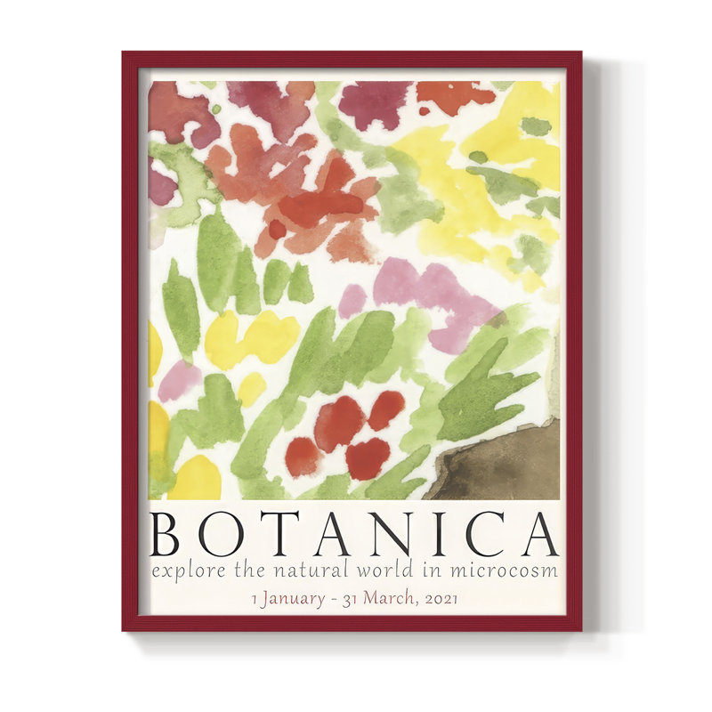 Affiche d'exposition botanique IV - Botanica, H 11 po x l 9 po, Rouge