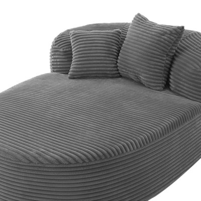 51.6" Modern Boneless Chaise Lounge Sofa Bed - Corduroy Fabric With 2 Supportive Pillows​