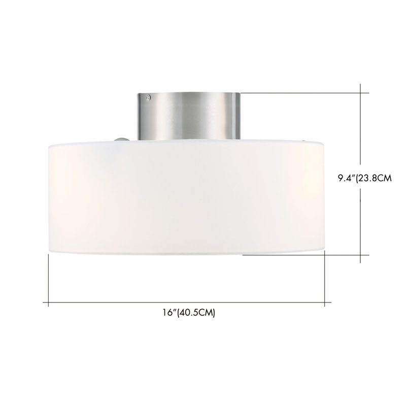 Ventilateur de plafond moderne 16 "avec lumière, L 16 po, Nickel brossé