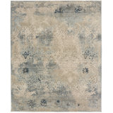 Tedesco Abstract Area Rug in Ivory/Blue