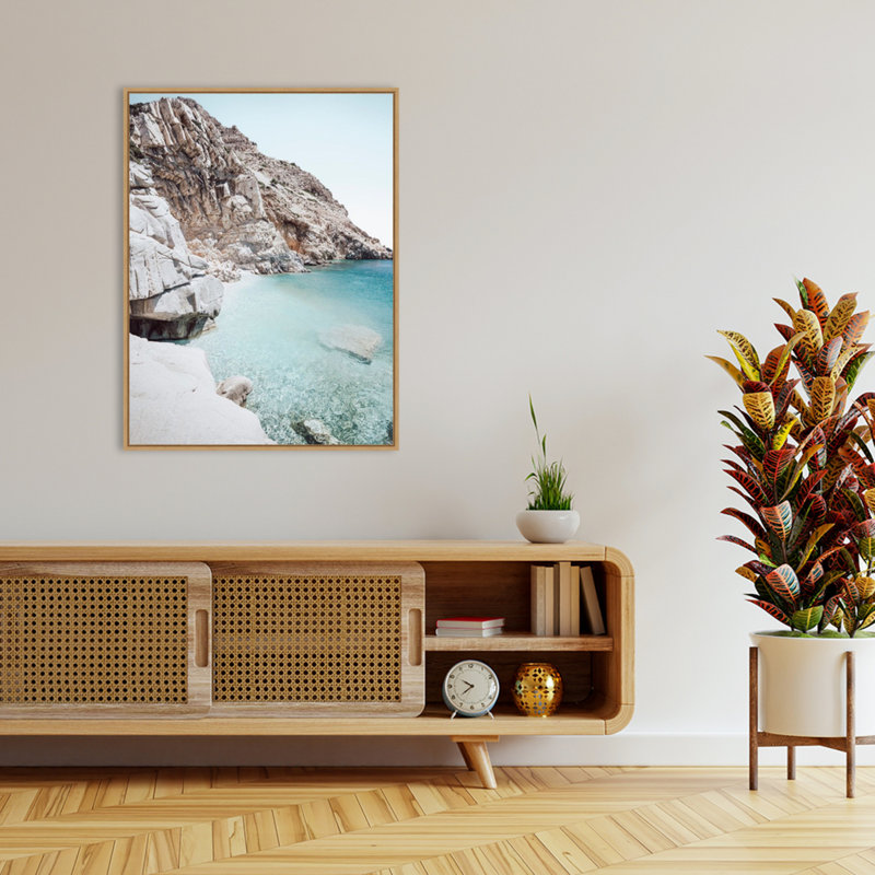 «Ikaria Seychelles Beach» par Wrenn, reproduction d'art sur toile encadrée, H 42 po x l 32 po