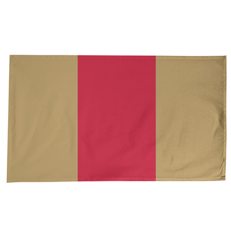 Chemin de table Florida, Doré mat / rouge / doré mat, Mélange de coton, 102 po x 58 po