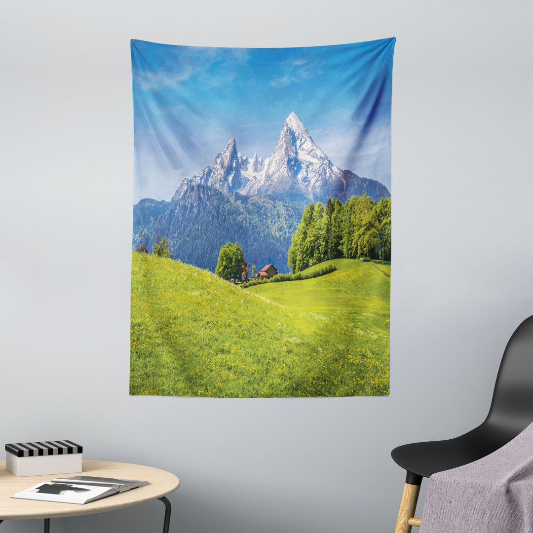 Wandbild Alpen mit Wiesenflora