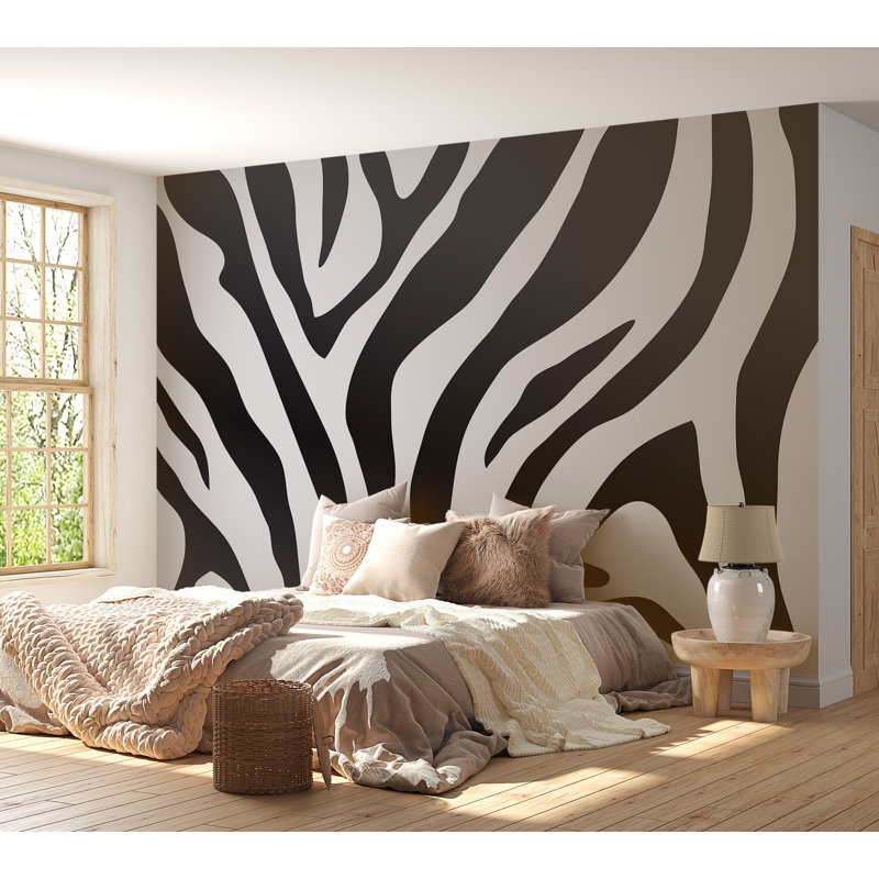 Premium Wallpaper Wall Mural - Zebra Stripes Pattern, 108" L x 150" W