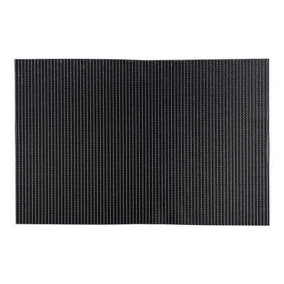 Restaurantware-16 Inch x 12 Inch Vinyl Placemats, 6 Heat Resistant Modern Placemats - Stain Resistant, Washable, Black And Silver Pinstripe Vinyl Dining Table Mats, Woven, For Parties and Celebrations