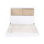 Lit simple pour chambre à coucher avec tête de lit en placage de pin - Finition 2 tons Mid-Century-1315627987