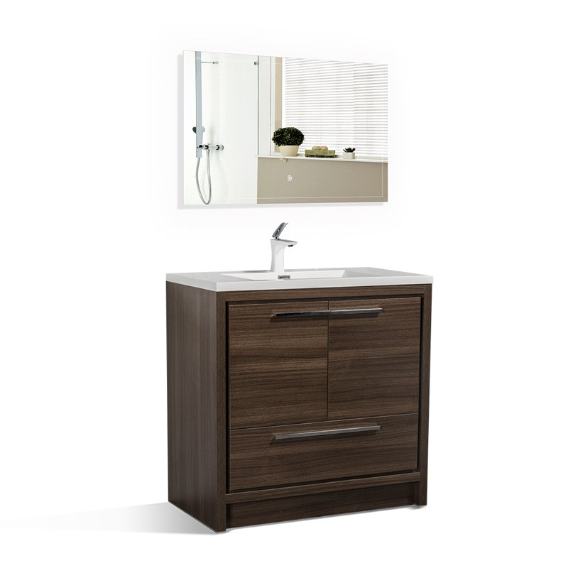 Lefebvre 35.5" Single Bathroom Vanity Set, Gray Oak