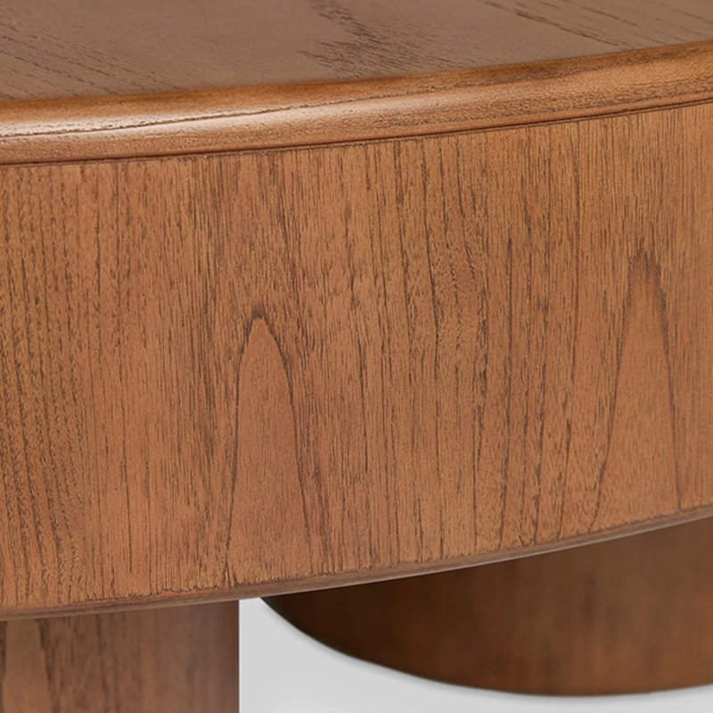 Table basse ronde de style français, H 15,7 po x L 35,4 po x l 35,4 po