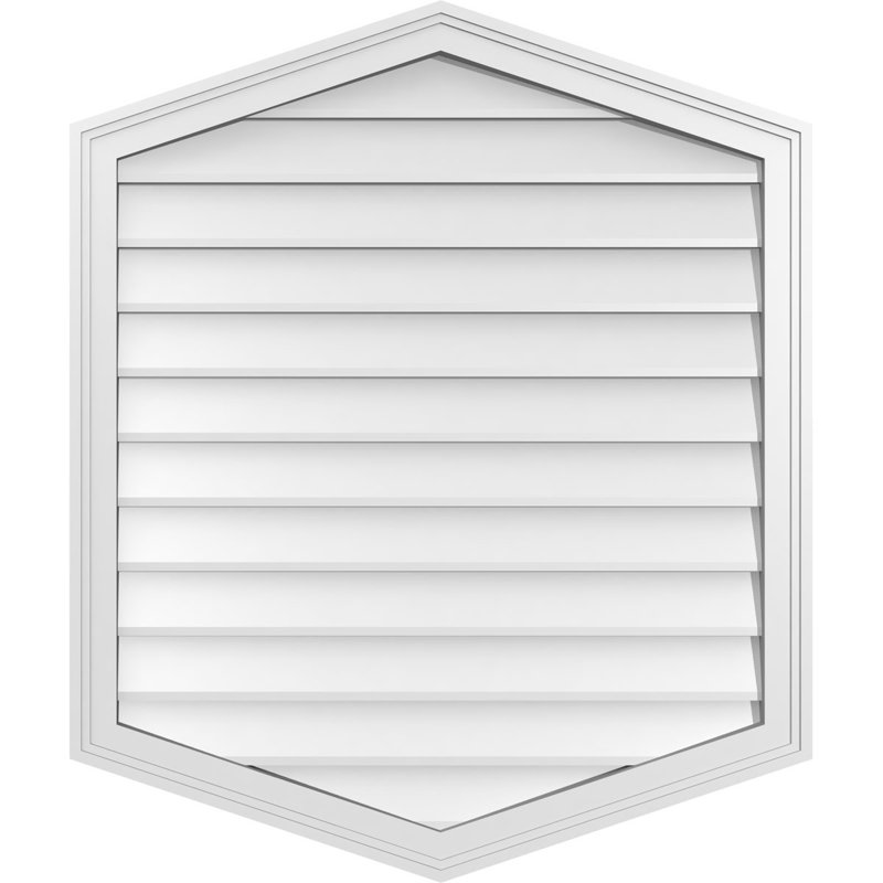 Ventilé vertical à pignon vertical 4/12 po, H 38 po x l 32 po x P 1,5 po