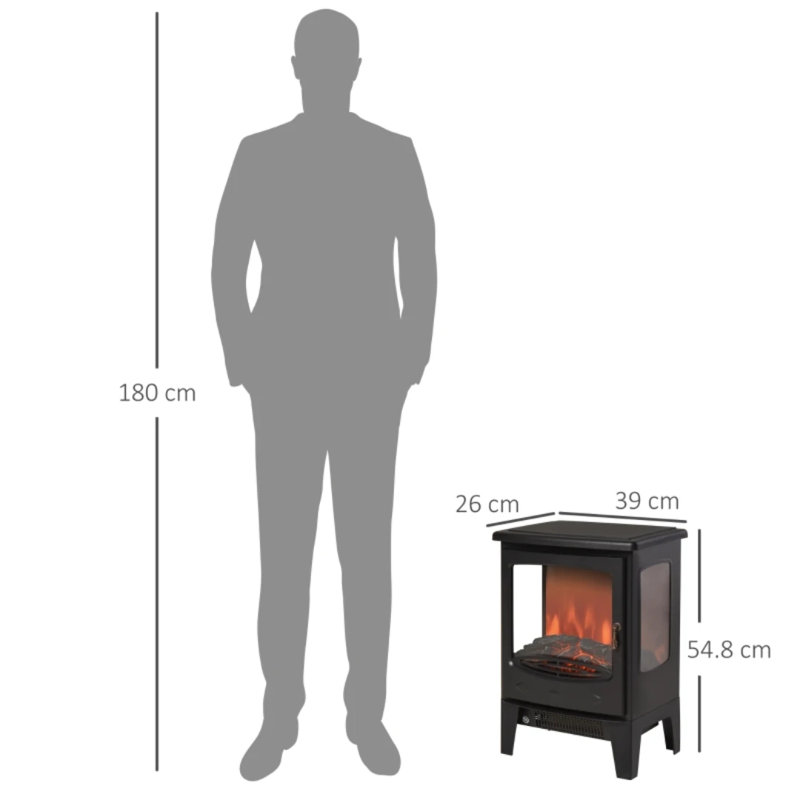 Ashleen Marlow Home Co. 26 cm W Black Fireplace