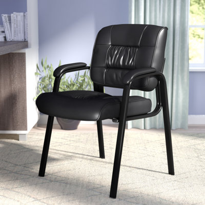 Haeger LeatherSoft Tufted and Padded Executive Side Reception Chair